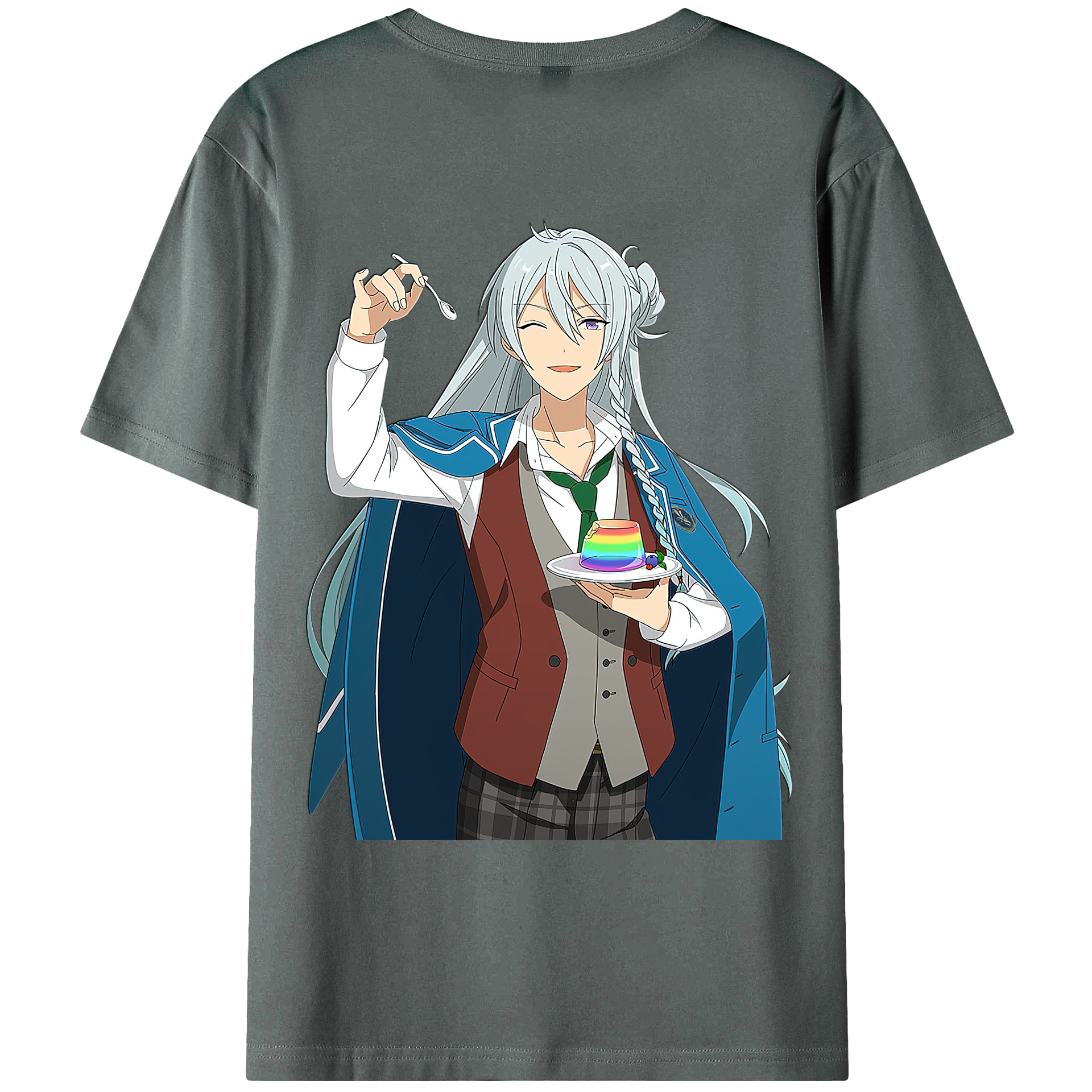 （画像用） あんさんぶるスターズ! Ensemble Stars 綿100％ メンズ半袖Tシャツ（バックプリント） 通気性